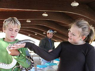 Children with snake